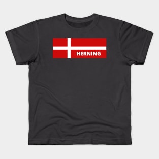 Herning Denmark in Danish Flag Kids T-Shirt